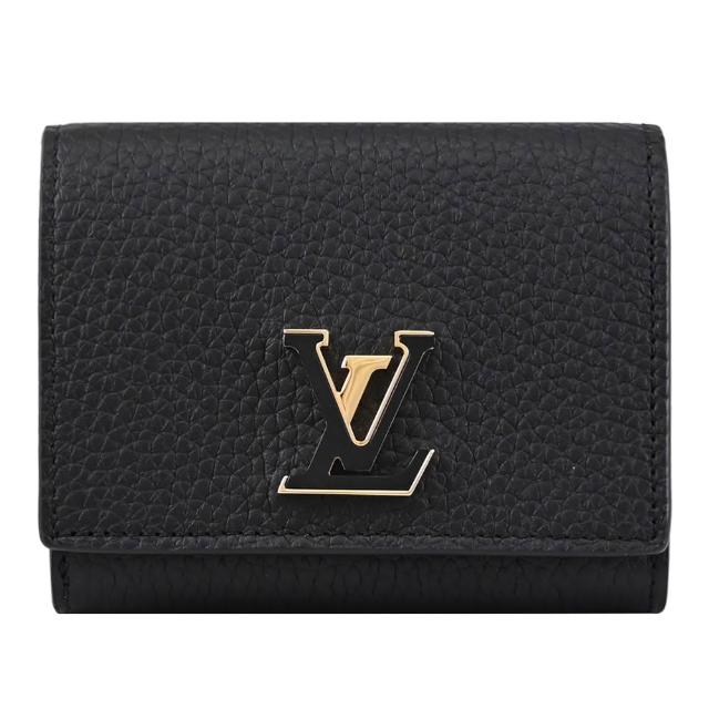 【Louis Vuitton 路易威登】LV M12149 Capucines Tiny 金屬LOGO牛皮扣式零錢短夾(現貨)