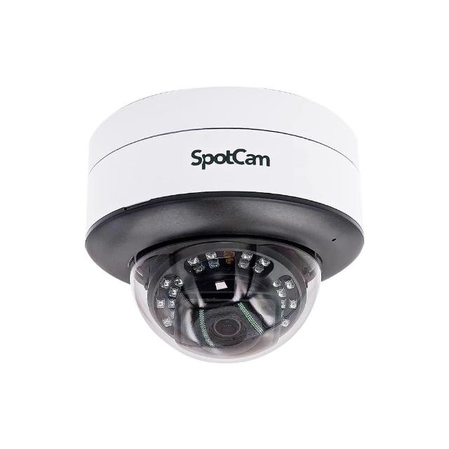 SpotCam MD1 提供2K高畫質影像，具備防水防暴IK10等級，有效防範惡意破壞。支援有線、WiFi、POE三種連線方式，提供永久免費的24小時全時段臺灣本地迴圈錄影功能，適合室內外半球型監視需求，是安全可靠的雲端攝影機選擇。