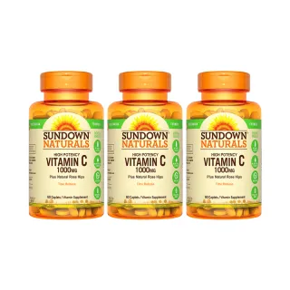 【Sun 日落恩賜】緩釋型C 1000MG Plus玫瑰果錠3瓶組(共180錠)