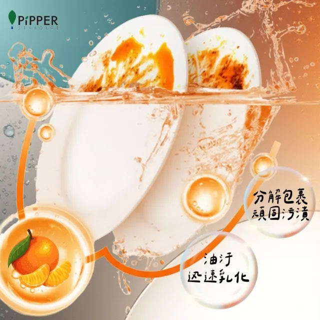 【PiPPER STANDARD 沛柏】沛柏鳳梨酵素洗碗精補充包柑橘750mlx3(溫和低敏不傷手洗潔精)