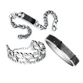 【ROYAL DAMON 羅亞戴蒙】經典白鋼手鍊 多款任選