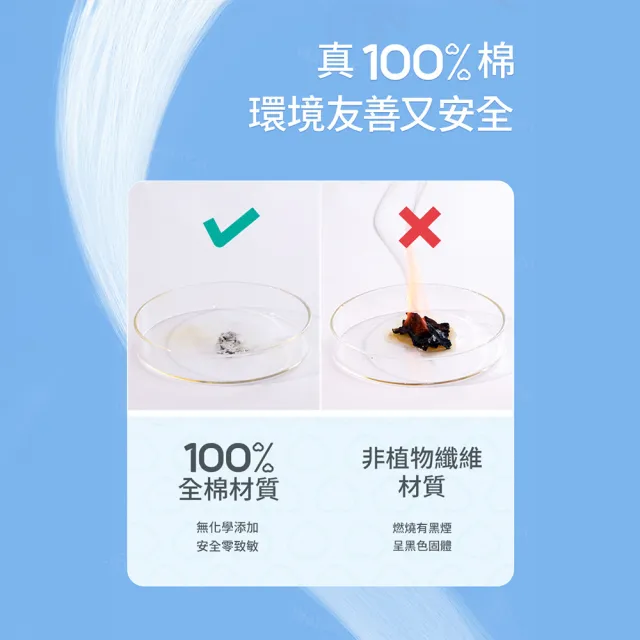 【Purcotton】全棉時代 100%純棉乾濕兩用巾 100片(20*20公分/三包入)