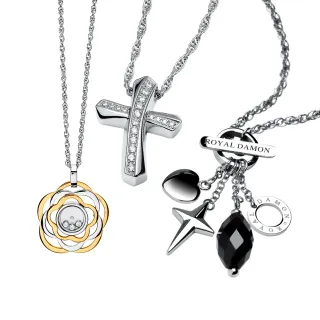 【ROYAL DAMON 羅亞戴蒙】人氣白鋼項鍊 多款任選