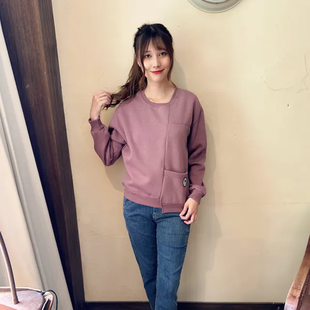 【Hana Mokuba】花木馬日系女裝不對稱剪接口袋簡約百搭上衣