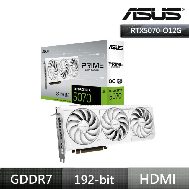 【ASUS 華碩】PRIME-RTX5070-O12G-WHITE 顯示卡+華碩 ROG STRIX LC III 240 ARGB 白龍三代
