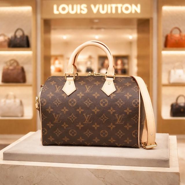 【Louis Vuitton 路易威登】Speedy Bandouliere 25手提斜背包(M46977)