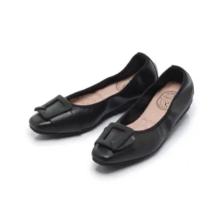 【FAIR LADY】我的旅行日記 典雅方釦羊皮平底娃娃鞋(經典黑/502998 女鞋)