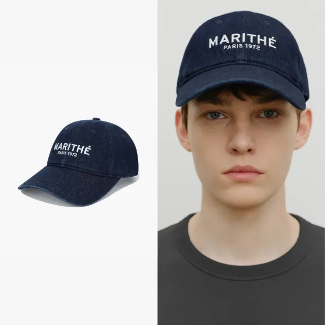 【MARITHE FRANCOIS GIRBAUD】官方旗艦 水洗丹寧常規LOGO棒球帽 MFG(靛藍)
