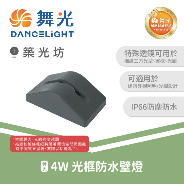 【DanceLight 舞光】4W 光框防水壁燈 特殊透鏡描繪三方光型 建築外觀照明 ｜OD-2343