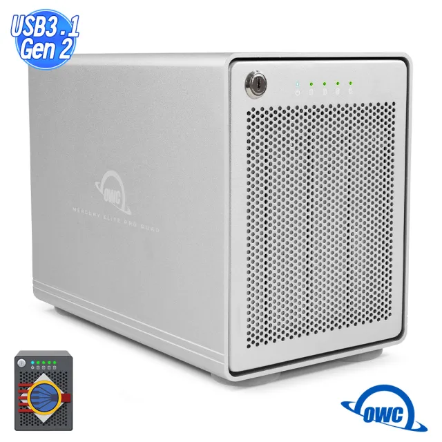【OWC】Mercury Elite Pro Quad RAID(Raid 5 / USB3.1 Gen 2 / 四槽硬碟外接盒)