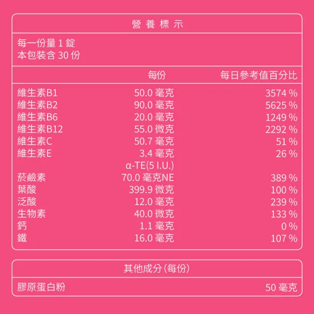【大研生醫】女性B群+鐵雙層錠(30錠/盒.添加膠原蛋白.維他命C)