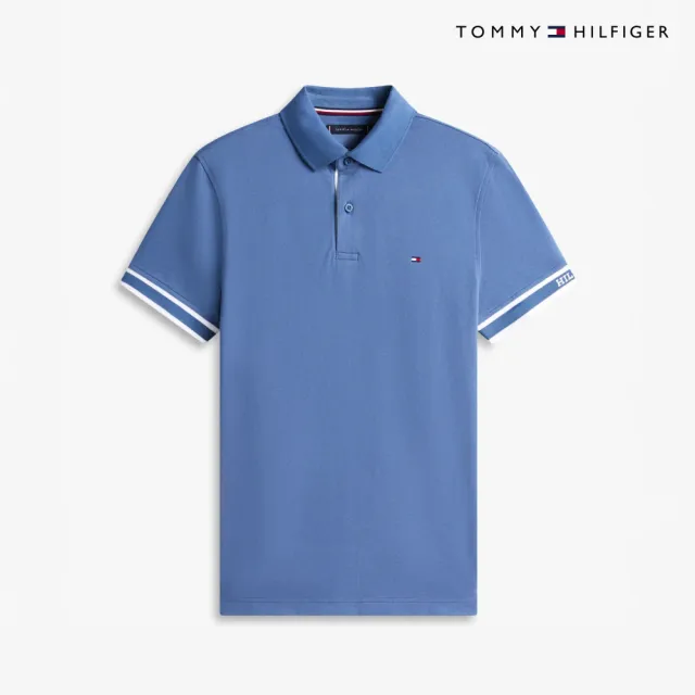 【TOMMY HILFIGER】官方旗艦館Monotype 袖口修身版型 Polo 衫_藍色