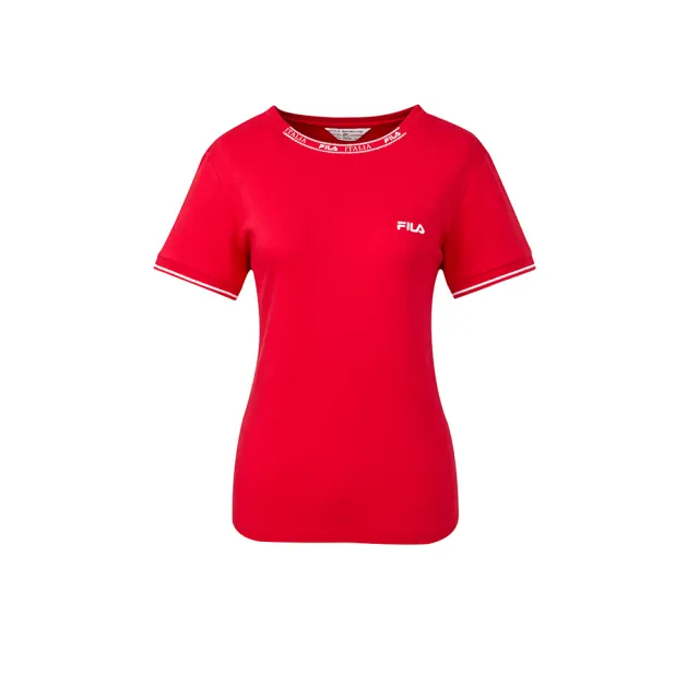 【FILA】女短袖圓領T恤-紅色 5TEA-1715-RD