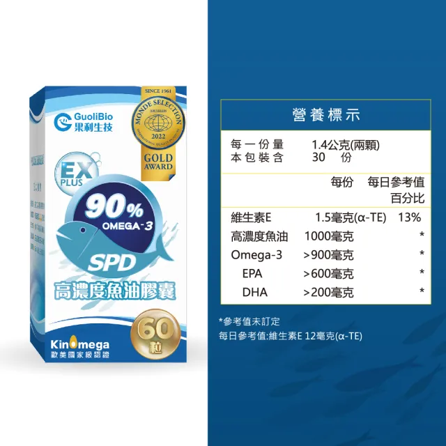 【果利生技】momo獨家組SPD高濃度魚油膠囊EX+亮晶晶EX 葉黃素(60顆/瓶+30入/盒)