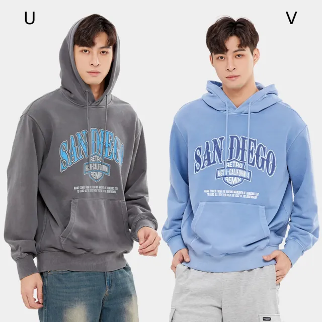 【Hang Ten】出清品-男裝-內刷毛保暖熊印花大學T/防風防潑水大學T(多款選)
