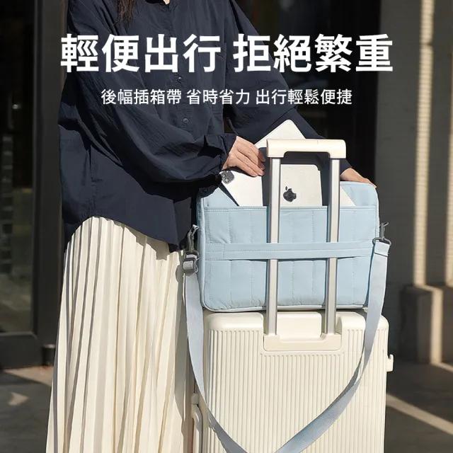 【OMG】15吋大容量單肩電腦包 多隔層防震防潑水手提筆電包 電腦內膽包 出差旅行公事包 商務包