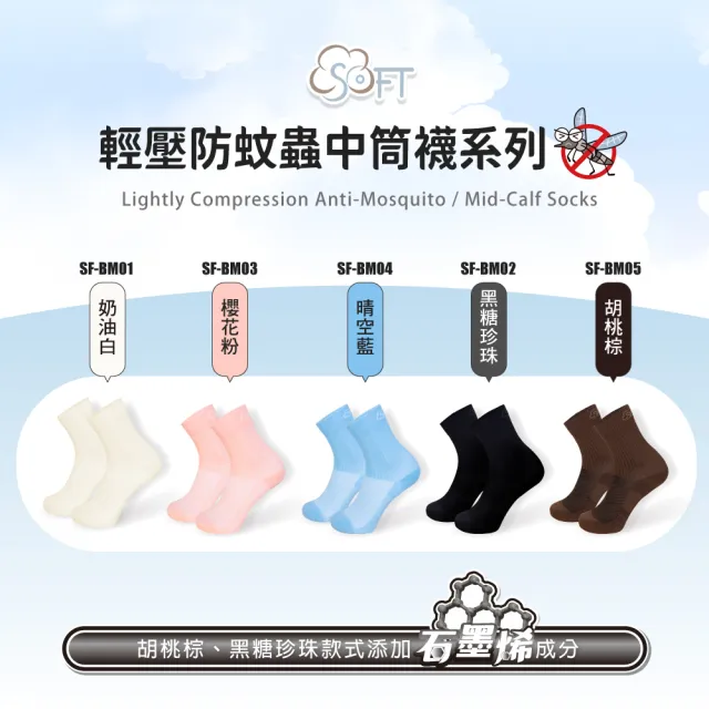 【SOFT】醫療級 輕壓柔軟舒適防蚊襪 成人款 晴空藍1雙