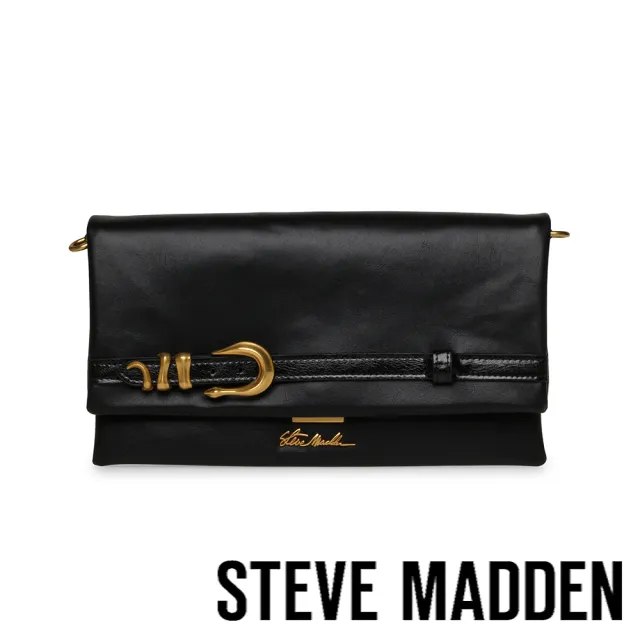 【steve madden】素面翻蓋鍊條側背包 BFRESH(黑色)