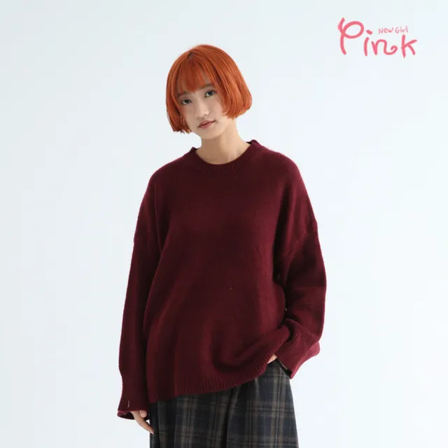 【PINK NEW GIRL】圓領保暖長袖毛衣 Z4404BC(3色/不含領巾)