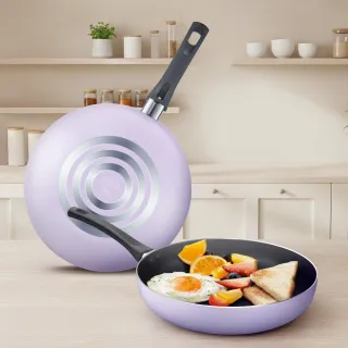 【ASD 愛仕達】輕油少煙雙鍋組-28cm(深炒鍋28cm+平底鍋28cm 通過SGS檢驗 不含PFOA)