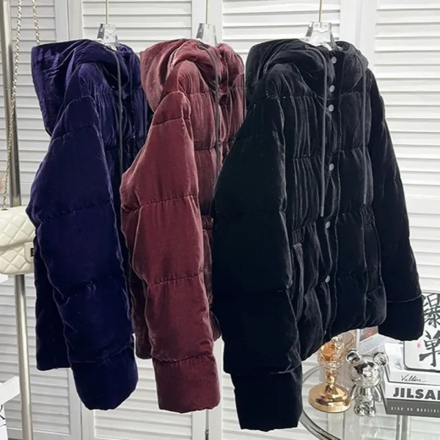 【米蘭精品】現貨+預購 頂級真羽絨外套90%鵝絨羽絨衣秋冬外套保暖上衣大碼休閒女裝(蠶絲女外套3色t1mr65)