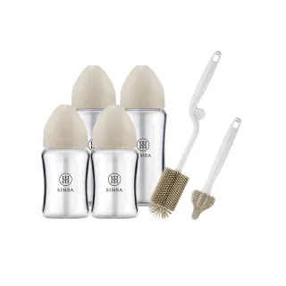 【Simba 小獅王辛巴官方直營】蘊蜜質金玻璃寬口奶瓶潔淨組(momo獨家)