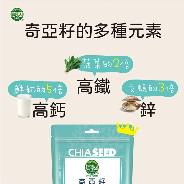 【Q-Life 享活】奇亞籽 隨手包 10gx20包x3袋(共60包 Omega3 膳食纖維 無麩質 無添加 素食)