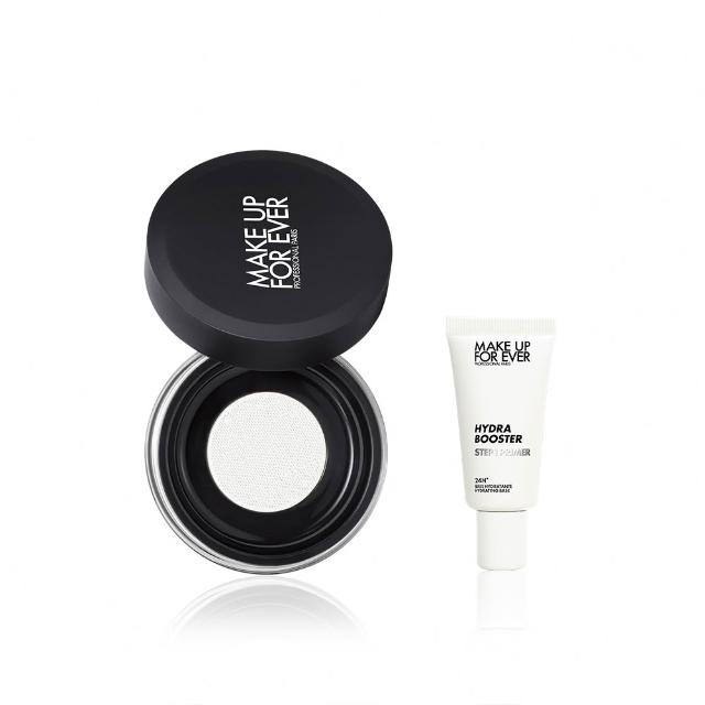 【MAKE UP FOR EVER】美肌必備無瑕組(粉無痕光圈蜜粉8.5g+第一步澎彈潤妝前乳15ml)