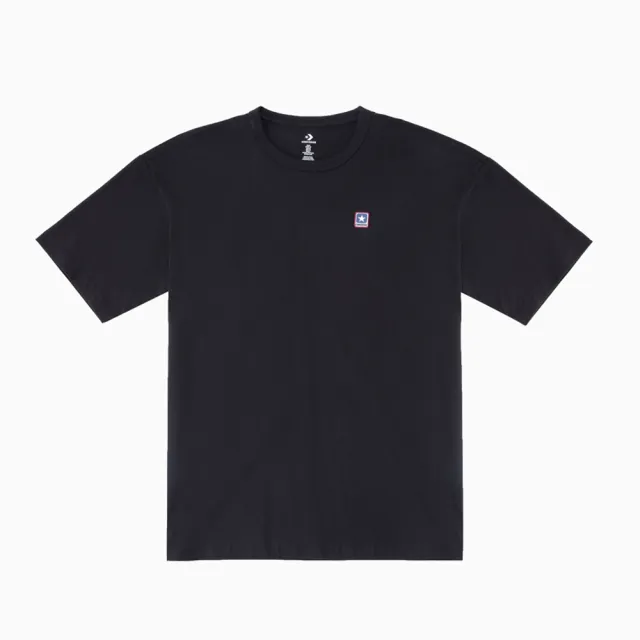 【CONVERSE】短袖上衣 男 女 中性 JERSEY BOX LOGO PATCH SS TEE BLACK 黑 UCJ437-023