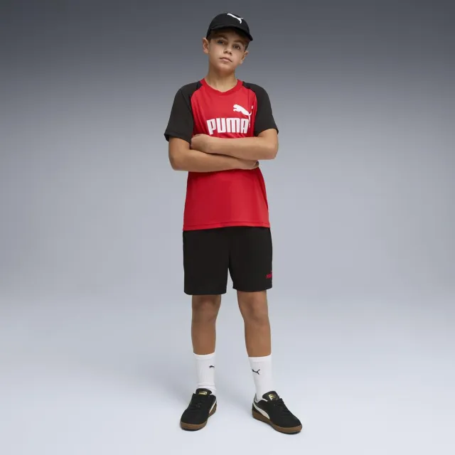 【PUMA】基本系列ESS Poly短袖短褲套裝 孩童 68629911  紅色