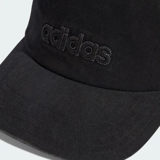 【adidas 愛迪達】帽子 運動帽 棒球帽 遮陽帽 WASHED DAD CAP 黑 KB2105