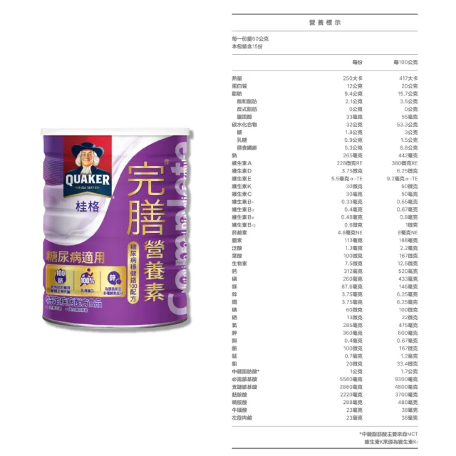 【桂格完膳】營養素 糖尿病穩健鉻100配方 900g/罐