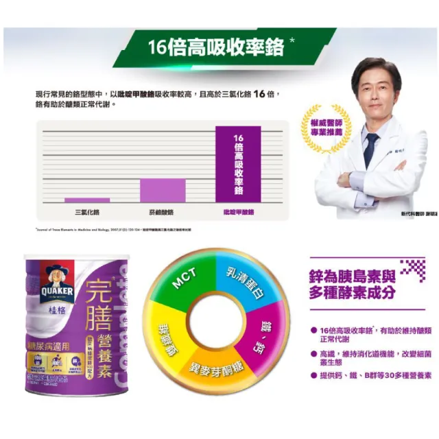 【桂格完膳】營養素 糖尿病穩健鉻100配方 900g/罐