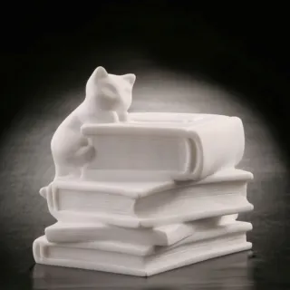 【Gallery Chuan 筌美術】品格_石雕(動物 貓 書擋 送禮 限量)