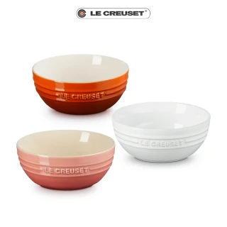 【Le Creuset】瓷器韓式湯碗14cm(火紅辣椒/雪花白/鮭魚粉/星河紫 4色選1)