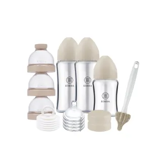 【Simba 小獅王辛巴官方直營】蘊蜜質金玻璃寬口奶瓶新生必備組(momo獨家)