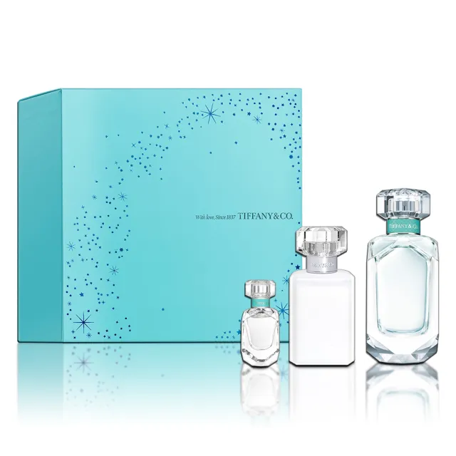 【Tiffany&Co. 蒂芙尼】同名淡香精香氛禮盒(同名淡香精75ML+小香5ML+身體乳100ML)