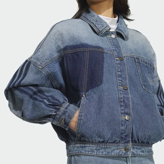【adidas 愛迪達】運動 休閒 牛仔 立領 女外套 JACKET W (KR5042)