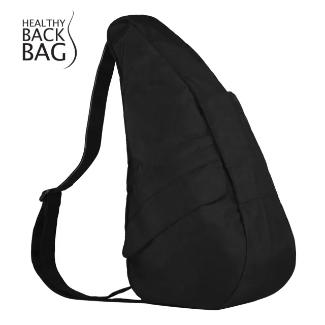 【HEALTHY BACK BAG】官方直營-基本款 TEXTURED NYLON MEDIUM 斜背包-經典黑 男包 女包 側背包 大容量包
