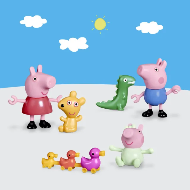 【Peppa Pig 粉紅豬】學前玩具系列(佩佩豬家族人偶手提組)
