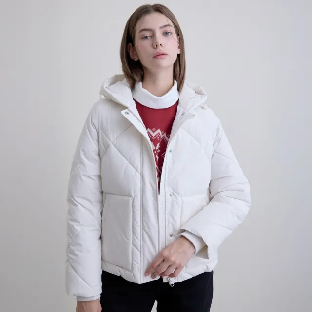 【GIORDANO 佐丹奴】女裝寬鬆連帽外套 Two Mile Wear系列(03 奶白)