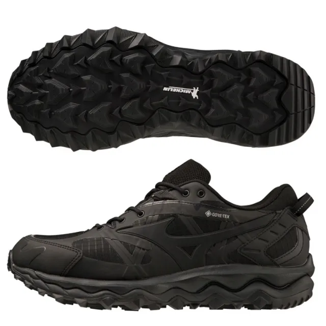 【MIZUNO 美津濃】WAVE MUJIN TL GTX 男款 防水 休閒鞋 D1GA237301 黑 越野 慢跑鞋 米其林大底 全黑