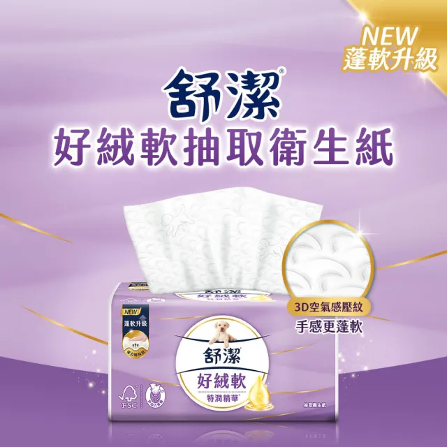 moPro會員專屬【Kleenex 舒潔】 好絨軟抽取式衛生紙-特潤精華120抽x48包/箱