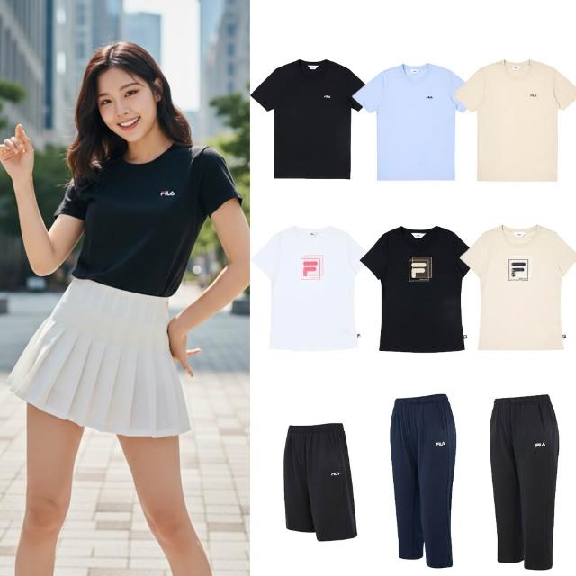 【FILA】精選運動服飾/運動短TEE/休閒運動長褲/運動褲(任選)