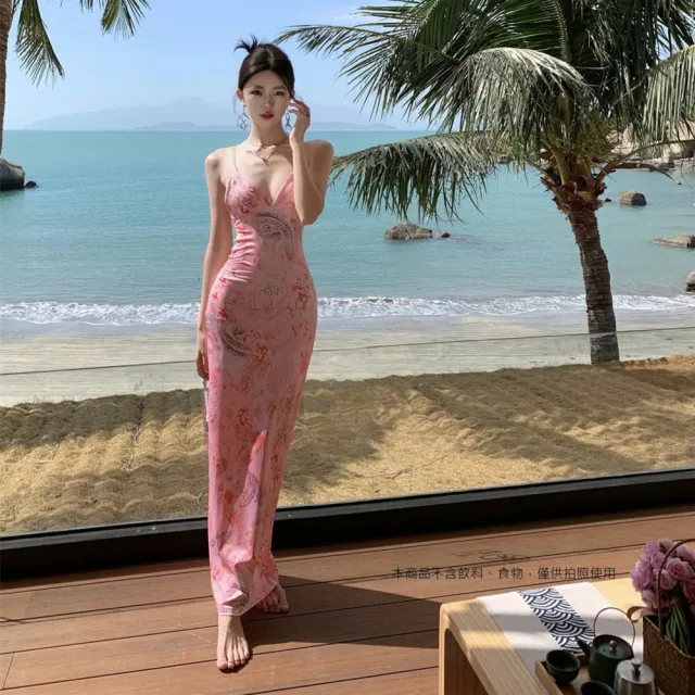 【AS 假日泳裝】洋裝 長裙 連身裙 辣妹洋裝 造型洋裝 露背洋裝 長裙洋裝 露肩洋裝 法式洋裝 C6594