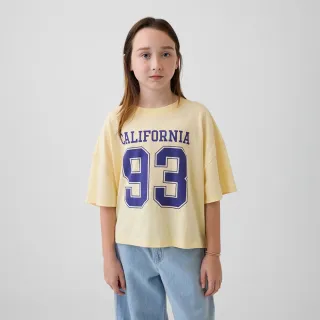 【GAP】兒童寬版州別圖案T恤-玉米黃(880157)