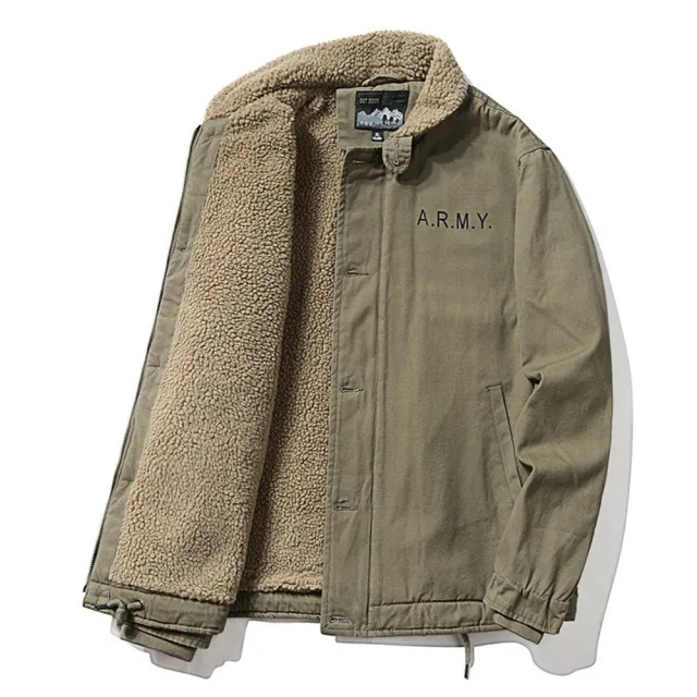 【巴黎精品】極速出貨 軍裝外套復古工裝古著(羊羔毛毛領短款飛行員男夾克3色a1fa8 2L)