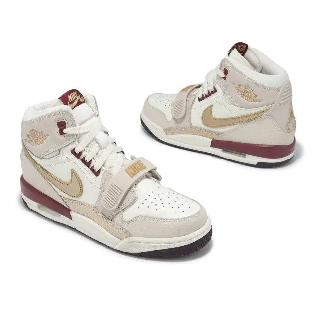 【NIKE 耐吉】休閒鞋 Air Jordan Legacy 312 GS 大童 女鞋 中筒 米白 金 喬丹(IB4914-161)