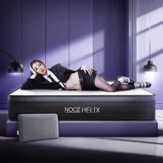【Lunio】Nooz Helix標準雙人5尺乳膠獨立筒床+枕(英國工藝五星級飯店躺感 專為台灣人所打造 平價高CP值)