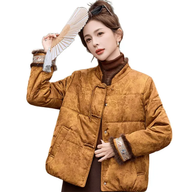 【巴黎精品】頂級外套水貂毛拼領中式100%棉羊毛衣上衣大碼女裝(提花款2色n1mh51)